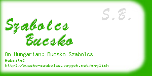 szabolcs bucsko business card